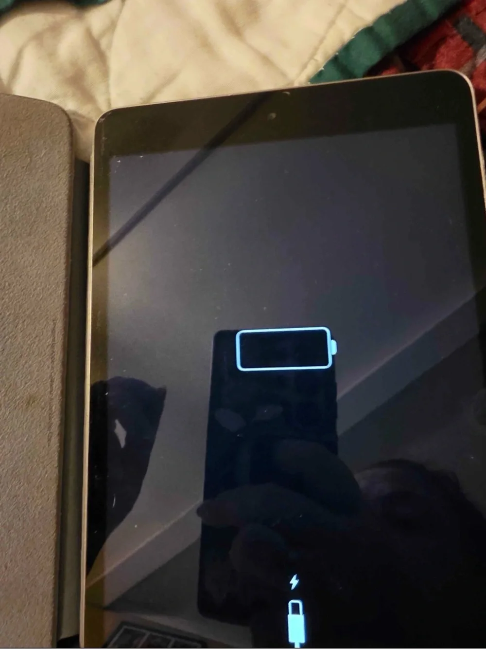 Apple Black Tablet with Gray Folio Case